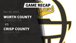 Recap: Worth County  vs. Crisp County  2016