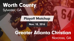 Matchup: Worth County High vs. Greater Atlanta Christian  2016