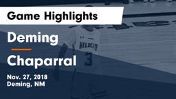 Deming  vs Chaparral  Game Highlights - Nov. 27, 2018