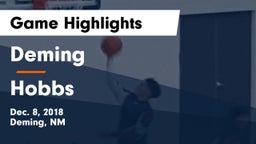 Deming  vs Hobbs  Game Highlights - Dec. 8, 2018