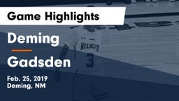 Deming  vs Gadsden  Game Highlights - Feb. 25, 2019