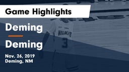 Deming  vs Deming  Game Highlights - Nov. 26, 2019