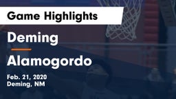 Deming  vs Alamogordo  Game Highlights - Feb. 21, 2020