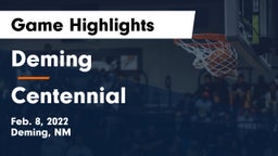 Deming  vs Centennial  Game Highlights - Feb. 8, 2022