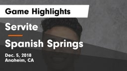 Servite vs Spanish Springs  Game Highlights - Dec. 5, 2018
