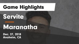 Servite vs Maranatha  Game Highlights - Dec. 27, 2018