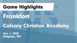 Frankfort  vs Calvary Christian Academy Game Highlights - Oct. 1, 2020