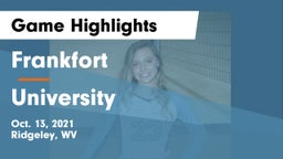 Frankfort  vs University  Game Highlights - Oct. 13, 2021