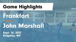 Frankfort  vs John Marshall Game Highlights - Sept. 10, 2022