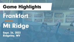 Frankfort  vs Mt Ridge Game Highlights - Sept. 26, 2022