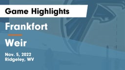 Frankfort  vs Weir Game Highlights - Nov. 5, 2022