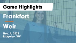 Frankfort  vs Weir  Game Highlights - Nov. 4, 2023