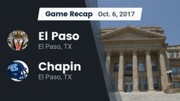 Recap: El Paso  vs. Chapin  2017