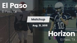Matchup: El Paso  vs. Horizon  2018
