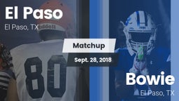 Matchup: El Paso  vs. Bowie  2018