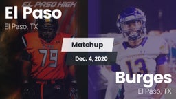 Matchup: El Paso  vs. Burges  2020