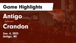 Antigo  vs Crandon  Game Highlights - Jan. 4, 2022