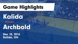 Kalida  vs Archbold Game Highlights - Dec 10, 2016