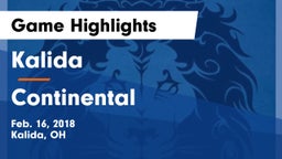 Kalida  vs Continental  Game Highlights - Feb. 16, 2018