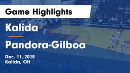 Kalida  vs Pandora-Gilboa  Game Highlights - Dec. 11, 2018