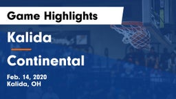 Kalida  vs Continental  Game Highlights - Feb. 14, 2020