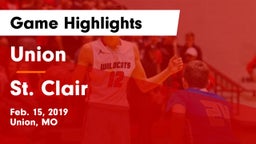 Union  vs St. Clair  Game Highlights - Feb. 15, 2019