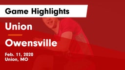 Union  vs Owensville  Game Highlights - Feb. 11, 2020