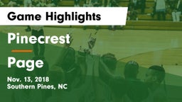 Pinecrest  vs Page  Game Highlights - Nov. 13, 2018