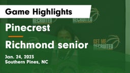 Pinecrest  vs Richmond senior  Game Highlights - Jan. 24, 2023