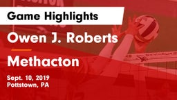 Owen J. Roberts  vs Methacton  Game Highlights - Sept. 10, 2019