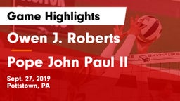 Owen J. Roberts  vs Pope John Paul II Game Highlights - Sept. 27, 2019