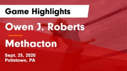 Owen J. Roberts  vs Methacton  Game Highlights - Sept. 25, 2020