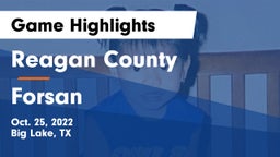 Reagan County  vs Forsan  Game Highlights - Oct. 25, 2022