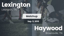 Matchup: Lexington High vs. Haywood  2016