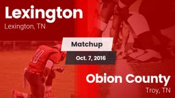 Matchup: Lexington High vs. Obion County  2016