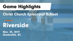Christ Church Episcopal School vs Riverside  Game Highlights - Nov. 25, 2019