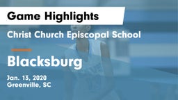 Christ Church Episcopal School vs Blacksburg  Game Highlights - Jan. 13, 2020