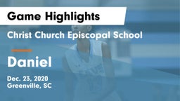 Christ Church Episcopal School vs Daniel  Game Highlights - Dec. 23, 2020
