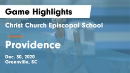 Christ Church Episcopal School vs Providence  Game Highlights - Dec. 30, 2020