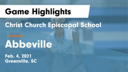 Christ Church Episcopal School vs Abbeville  Game Highlights - Feb. 4, 2021