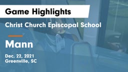 Christ Church Episcopal School vs Mann  Game Highlights - Dec. 22, 2021