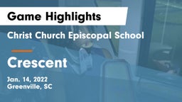 Christ Church Episcopal School vs Crescent  Game Highlights - Jan. 14, 2022