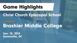 Christ Church Episcopal School vs Brashier Middle College Game Highlights - Jan. 10, 2024