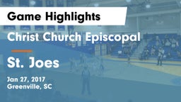 Christ Church Episcopal  vs St. Joes Game Highlights - Jan 27, 2017