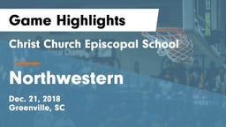 Christ Church Episcopal School vs Northwestern  Game Highlights - Dec. 21, 2018