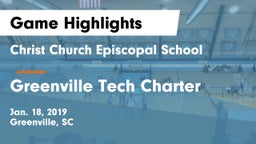 Christ Church Episcopal School vs Greenville Tech Charter Game Highlights - Jan. 18, 2019