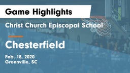 Christ Church Episcopal School vs Chesterfield Game Highlights - Feb. 18, 2020