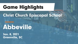 Christ Church Episcopal School vs Abbeville Game Highlights - Jan. 8, 2021