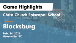 Christ Church Episcopal School vs Blacksburg  Game Highlights - Feb. 24, 2021