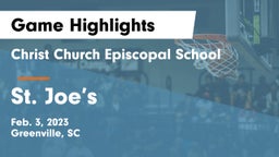Christ Church Episcopal School vs St. Joe’s Game Highlights - Feb. 3, 2023